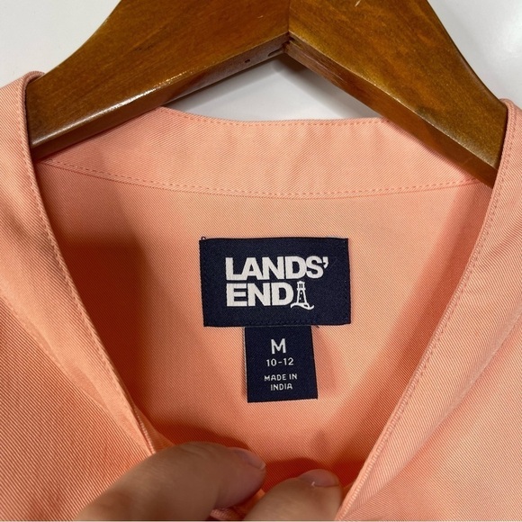 Lands’ End Dolman Sleeve Peach Button Down Top Size Medium - Picture 4 of 7